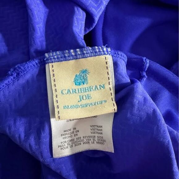 XL Size 18 Swim Top Caribbean Joe Poly‑Spandex, 21” pit-pit, 23.5” length C7376 - Picture 3 of 4